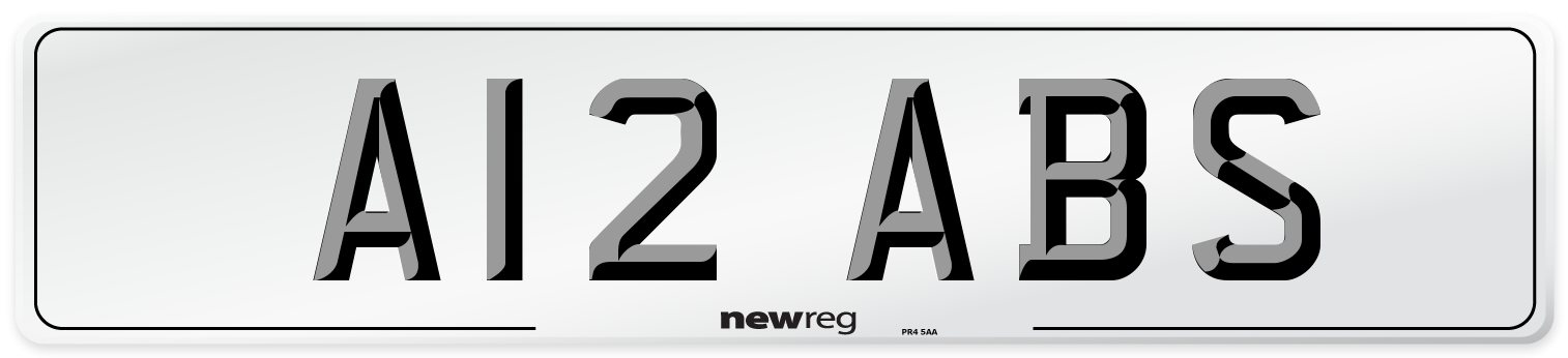 A12 ABS Number Plate from New Reg